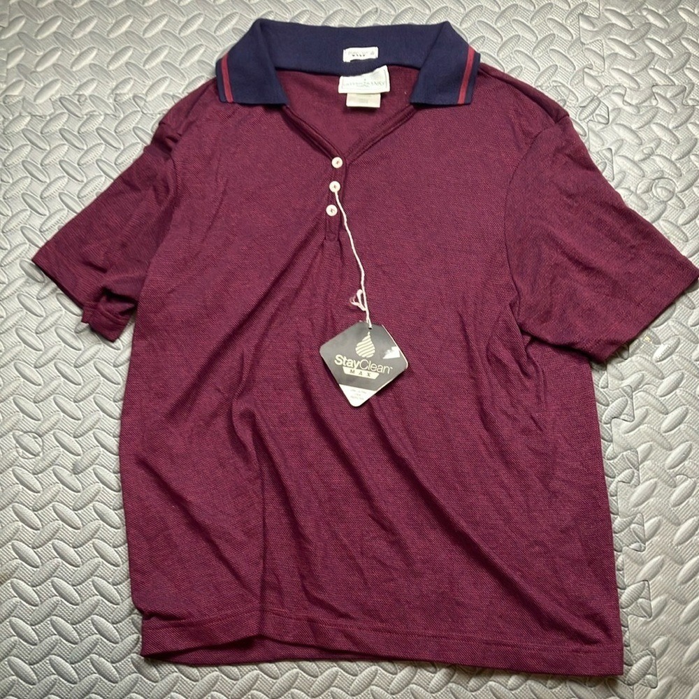 Outer Banks Mens Small Maroon Polo Shirt‎ StayClean MAX Short Sleeve Collar